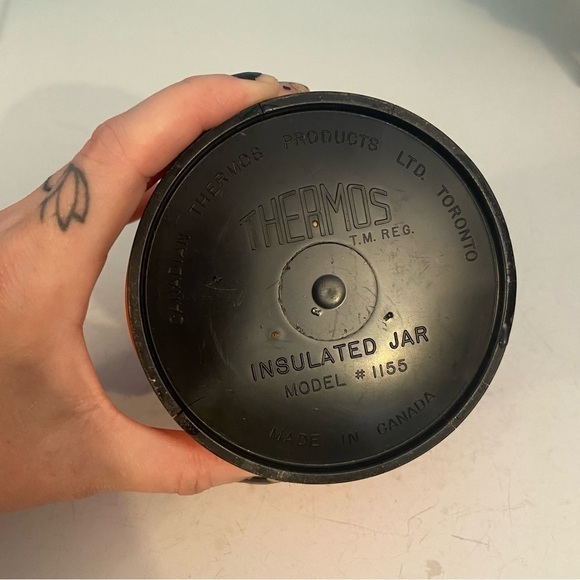 Vintage  orange coloured Thermos insulated jar - Picture 7 of 13